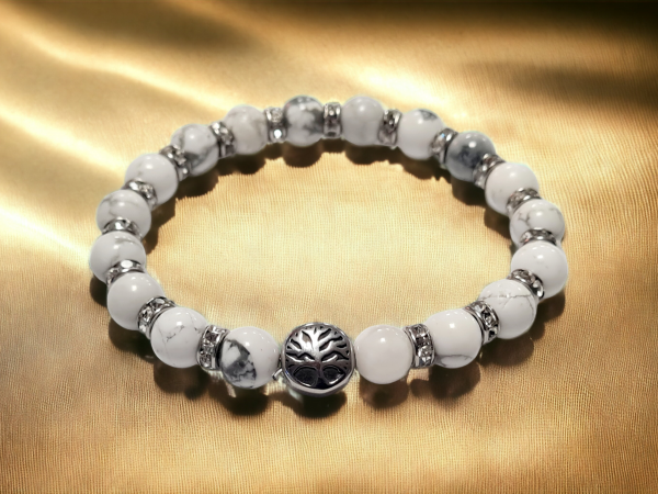 Bracelet howlite blanche